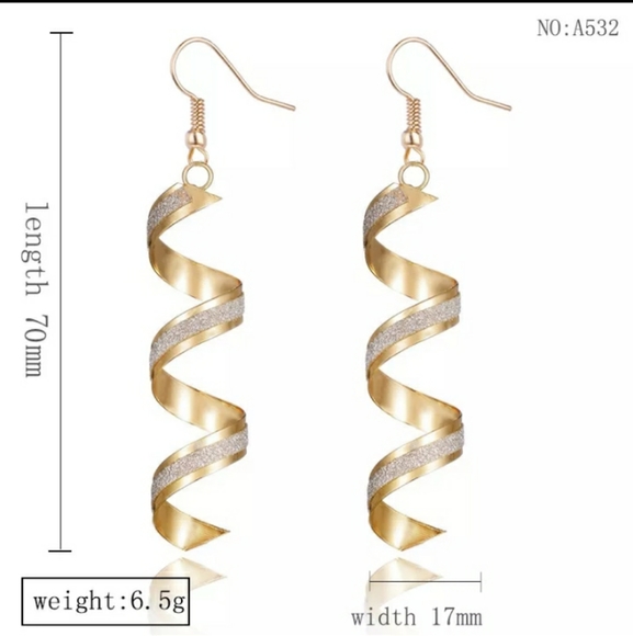 Beautiful Frosted Spiral Earrings πππππ - Picture 2 of 3